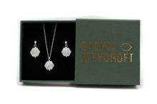 Load image into Gallery viewer, Moonstone Hexagon Necklace and Earrings Gift Set | Sterling Silver