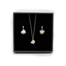 Load image into Gallery viewer, Baroque Freshwater Pearl Necklace and Earrings Gift Set | Sterling Silver