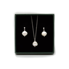 Load image into Gallery viewer, Freshwater Pearl Necklace and Earrings Gift Set | Sterling Silver