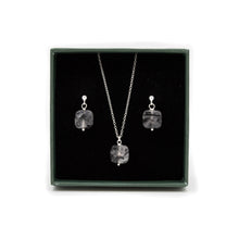 Load image into Gallery viewer, Tourmalinated Quartz Necklace and Earrings Gift Set | Sterling Silver