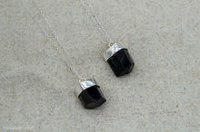 Load image into Gallery viewer, Black Tourmaline Faceted Pendant Necklace | Sterling Silver
