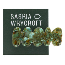 Load image into Gallery viewer, African Turquoise Wavy Resin Hair Clip