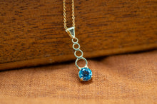 Load image into Gallery viewer, 9ct London Blue Topaz Pendant | 1990s Vintage Remodelled Necklace