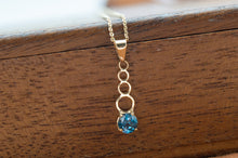 Load image into Gallery viewer, 9ct London Blue Topaz Pendant | 1990s Vintage Remodelled Necklace