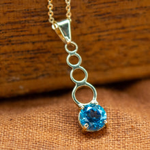 Load image into Gallery viewer, 9ct London Blue Topaz Pendant | 1990s Vintage Remodelled Necklace