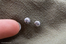 Load image into Gallery viewer, Recycled Silver Ammonite Stud Earrings | Sterling Silver
