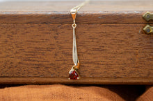 Load image into Gallery viewer, 9ct Gold Red Garnet Trillion Pendant