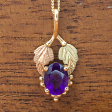 Load image into Gallery viewer, 10ct Gold Amethyst Tri Colour Grapes Pendant | Black Hills Gold