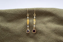 Load image into Gallery viewer, 9ct Gold Garnet & Pearl Vintage Remodelled Earrings | Art Deco