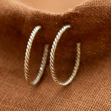 Load image into Gallery viewer, 9ct Gold Rope Twist Hoop Earrings | Stud Hoops | 1990s