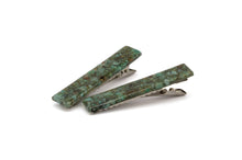 Load image into Gallery viewer, African Turquoise Resin Hair Clip Barrette Set