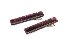 Load image into Gallery viewer, Garnet Resin Hair Clip Barrette Set