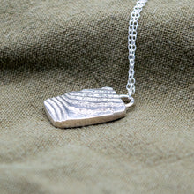 Load image into Gallery viewer, Organic Rectangle Textured Wave Pendant | Sterling Silver
