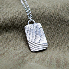 Load image into Gallery viewer, Organic Rectangle Textured Wave Pendant | Sterling Silver