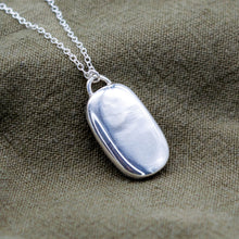 Load image into Gallery viewer, Organic Oval Textured Wave Pendant | Sterling Silver