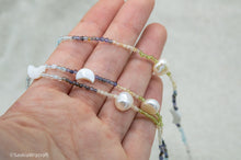 Load image into Gallery viewer, Moon and Pearl Gemstone Necklace | Sterling Silver | Silver Plated