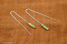 Load image into Gallery viewer, Green Garnet Threader Earrings | Sterling Silver | Andradite