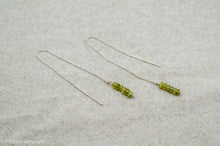 Load image into Gallery viewer, Green Garnet Threader Earrings | Sterling Silver | Andradite