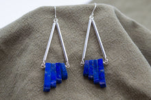 Load image into Gallery viewer, Lapis Lazuli Tiered Drop Hook Earrings | Sterling Silver