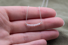 Load image into Gallery viewer, Rose Quartz Bead Bar Necklace | Sterling Silver