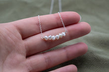 Load image into Gallery viewer, Freshwater Pearl Nugget Bead Bar Necklace | Sterling Silver
