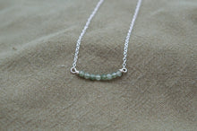 Load image into Gallery viewer, Moss Agate Faceted Bead Bar Necklace | Sterling Silver
