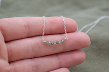 Load image into Gallery viewer, Moss Agate Faceted Bead Bar Necklace | Sterling Silver