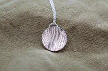 Load image into Gallery viewer, Organic Round Coin Textured Wave Necklace| Sterling Silver