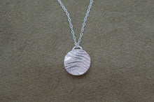 Load image into Gallery viewer, Small Organic Round Coin Textured Wave Necklace | Sterling Silver