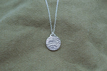 Load image into Gallery viewer, Small Organic Round Coin Textured Wave Necklace | Sterling Silver