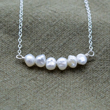 Load image into Gallery viewer, Freshwater Pearl Nugget Bead Bar Necklace | Sterling Silver