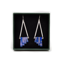 Load image into Gallery viewer, Lapis Lazuli Tiered Drop Hook Earrings | Sterling Silver