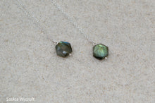 Load image into Gallery viewer, Hexagon Labradorite Necklace | Sterling Silver | Silver Plated
