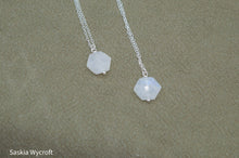 Load image into Gallery viewer, Hexagon Rainbow Moonstone Necklace | Sterling Silver