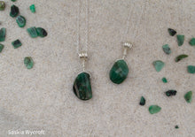 Load image into Gallery viewer, Emerald Nugget Necklace | Sterling Silver | Silver Plated
