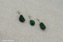 Load image into Gallery viewer, Emerald Nugget Necklace | Sterling Silver | Silver Plated