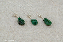 Load image into Gallery viewer, Emerald Nugget Necklace | Sterling Silver | Silver Plated
