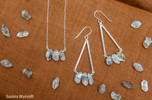 Load image into Gallery viewer, Herkimer Diamond Bar Necklace | Sterling Silver | Silver Plated
