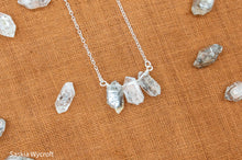 Load image into Gallery viewer, Herkimer Diamond Bar Necklace | Sterling Silver | Silver Plated