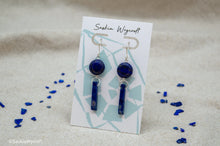Load image into Gallery viewer, Lapis Lazuli Hook Earrings | Silver Plated | Sterling Silver
