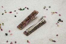Load image into Gallery viewer, Watermelon Tourmaline Resin Hair Clip Barrette Set
