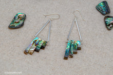 Load image into Gallery viewer, Abalone Tiered Drop Hook Earrings | Sterling Silver
