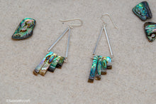 Load image into Gallery viewer, Abalone Tiered Drop Hook Earrings | Sterling Silver