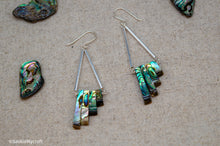 Load image into Gallery viewer, Abalone Tiered Drop Hook Earrings | Sterling Silver