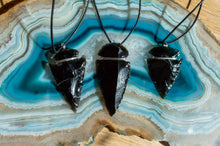 Load image into Gallery viewer, Black Obsidian Arrowhead Pendant
