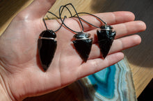 Load image into Gallery viewer, Black Obsidian Arrowhead Pendant