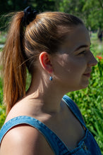 Load image into Gallery viewer, Teardrop Sodalite Hoop Earrings | Sterling Silver
