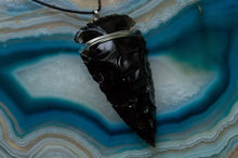 Load image into Gallery viewer, Black Obsidian Arrowhead Pendant