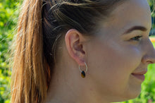 Load image into Gallery viewer, Teardrop Tigers Eye Hoop Earrings | Sterling Silver