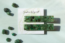 Load image into Gallery viewer, Emerald Rock Resin Hair Clip Barrette Set